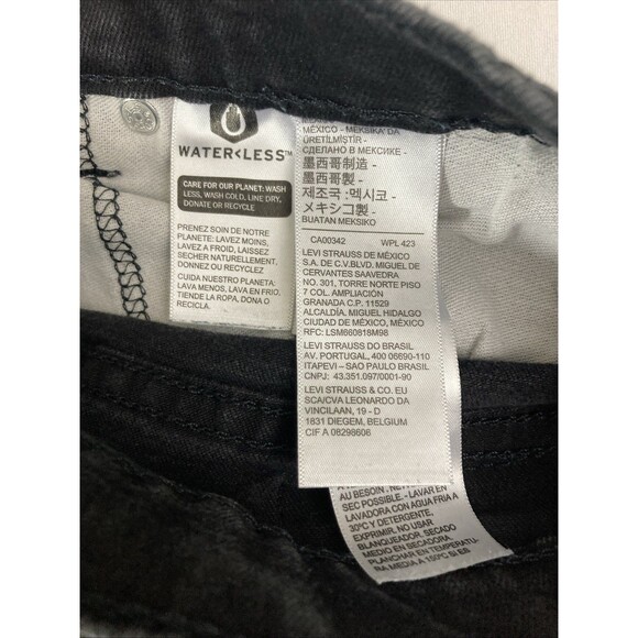 Levi’s 514 36x30 Mens Black Label Jeans Black Denim Straight Fit Pants - Picture 4 of 9